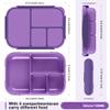 Amathley Lunch Box Kids,Bento Box Adult,Leakproof Lunch Containers for Adults/Kids/Toddler,1200ML-4 Compartments bento Lunch box with Utensil,Microwave & Dishwasher & Freezer Safe (Purple) view 2