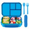 Amathley Lunch Box Kids,Bento Box Adult,Leakproof Lunch Containers for Adults/Kids/Toddler,1200ML-4 Compartments bento Lunch box with Utensil,Microwave & Dishwasher & Freezer Safe (Blue) view 1
