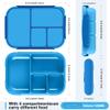 Amathley Lunch Box Kids,Bento Box Adult,Leakproof Lunch Containers for Adults/Kids/Toddler,1200ML-4 Compartments bento Lunch box with Utensil,Microwave & Dishwasher & Freezer Safe (Blue) view 2