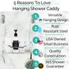 Small Shower Caddy Hanging - Shower Door Caddy Hanging with Rotatable Hooks and Adhesive Mount - Perfect for Bathroom Toiletries - Spacious & Convenient Bathroom Storage Solution 304 Stainless Steel view 2