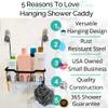 Heavy-Duty Black Hanging Shower Caddy with Rotatable Hooks and Adhesives - Rust-Proof 304 Stainless Steel - Bathroom Caddy for Organizing Your Shower Essentials view 2