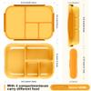 Amathley Lunch Box Kids,Bento Box Adult,Leakproof Lunch Containers for Adults/Kids/Toddler,1200ML-4 Compartments bento Lunch box with Utensil,Microwave & Dishwasher & Freezer Safe (Yellow) view 2