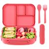 Amathley Lunch Box Kids,Bento Box Adult,Leakproof Lunch Containers for Adults/Kids/Toddler,1200ML-4 Compartments bento Lunch box with Utensil,Microwave & Dishwasher & Freezer Safe (Pink Berry) view 1