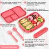 Amathley Lunch Box Kids,Bento Box Adult,Leakproof Lunch Containers for Adults/Kids/Toddler,1200ML-4 Compartments bento Lunch box with Utensil,Microwave & Dishwasher & Freezer Safe (Pink Berry) view 3