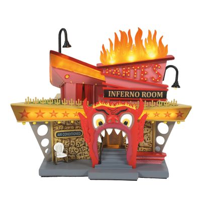 Department 56 Beetlejuice Village Dante's Inferno Lounge Lit Building, 6.69 Inch, Multicolor