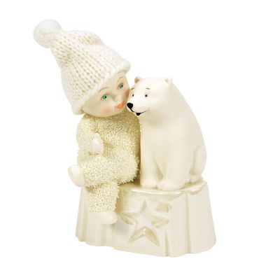 Department 56 Snowbabies Polar Shores Bear Snuggles Figurine, 4.17 Inch, Multicolor