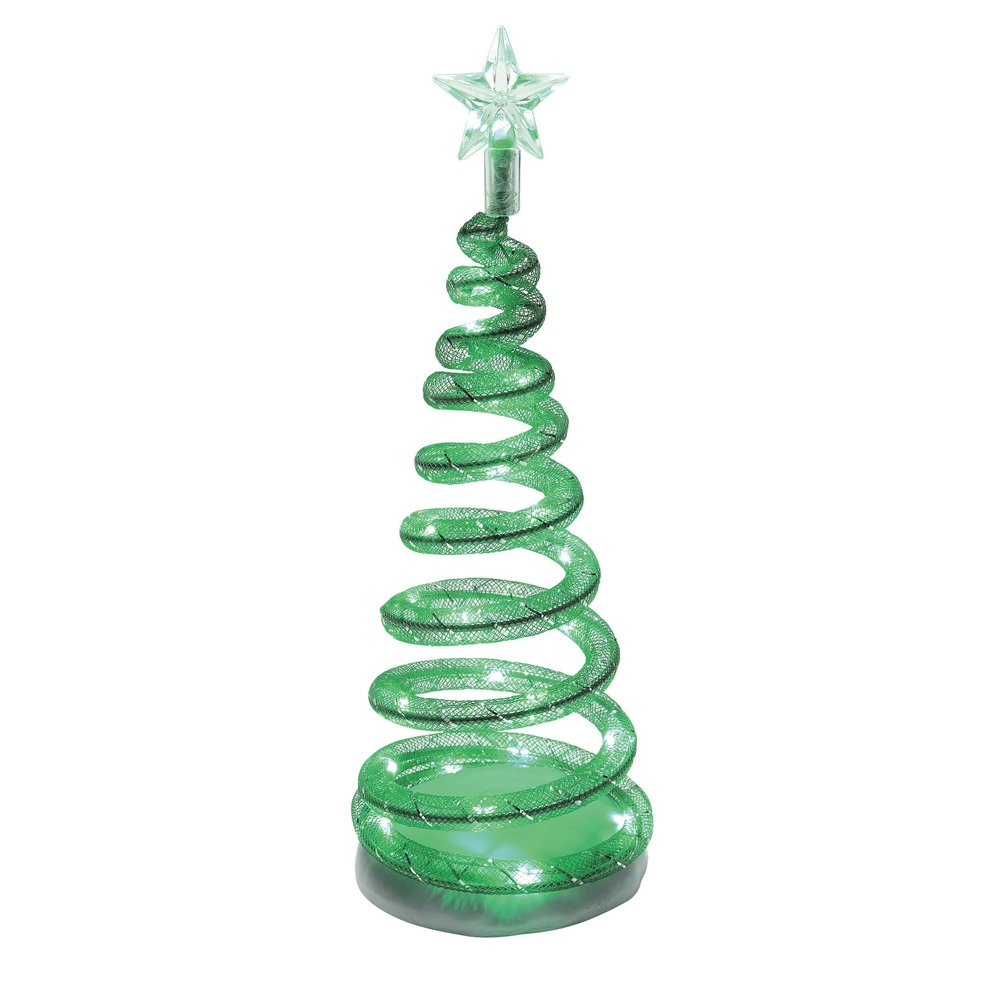 Department 56 Village Collection Accessories Halloween Spiralight Tree LED Lit Figurine, 9.05 Inch, Green
