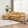101"Sectional Sofa, Convertible L Shaped 3-Seat Sofa Couch with Chaise Pedal Sectional Couches,Comfy Polyester Upholstered Sofa Sleeper for Living Room,Apartment, Studio, Office (Orange) view 1