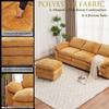 101"Sectional Sofa, Convertible L Shaped 3-Seat Sofa Couch with Chaise Pedal Sectional Couches,Comfy Polyester Upholstered Sofa Sleeper for Living Room,Apartment, Studio, Office (Orange) view 3