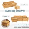 101"Sectional Sofa, Convertible L Shaped 3-Seat Sofa Couch with Chaise Pedal Sectional Couches,Comfy Polyester Upholstered Sofa Sleeper for Living Room,Apartment, Studio, Office (Orange) view 4