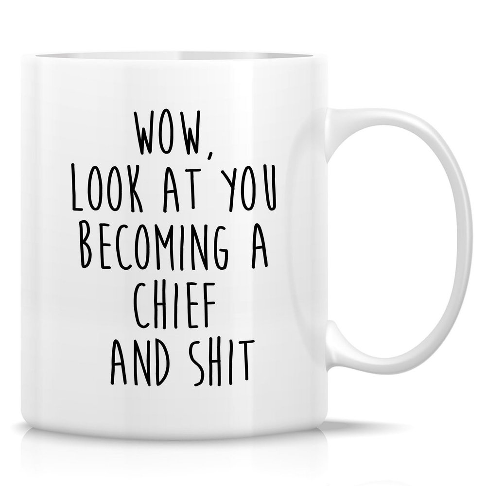 Retreez Chief Mug - 11 Oz Ceramic Coffee Cup - Humorous Gift for New or Promoted Chief