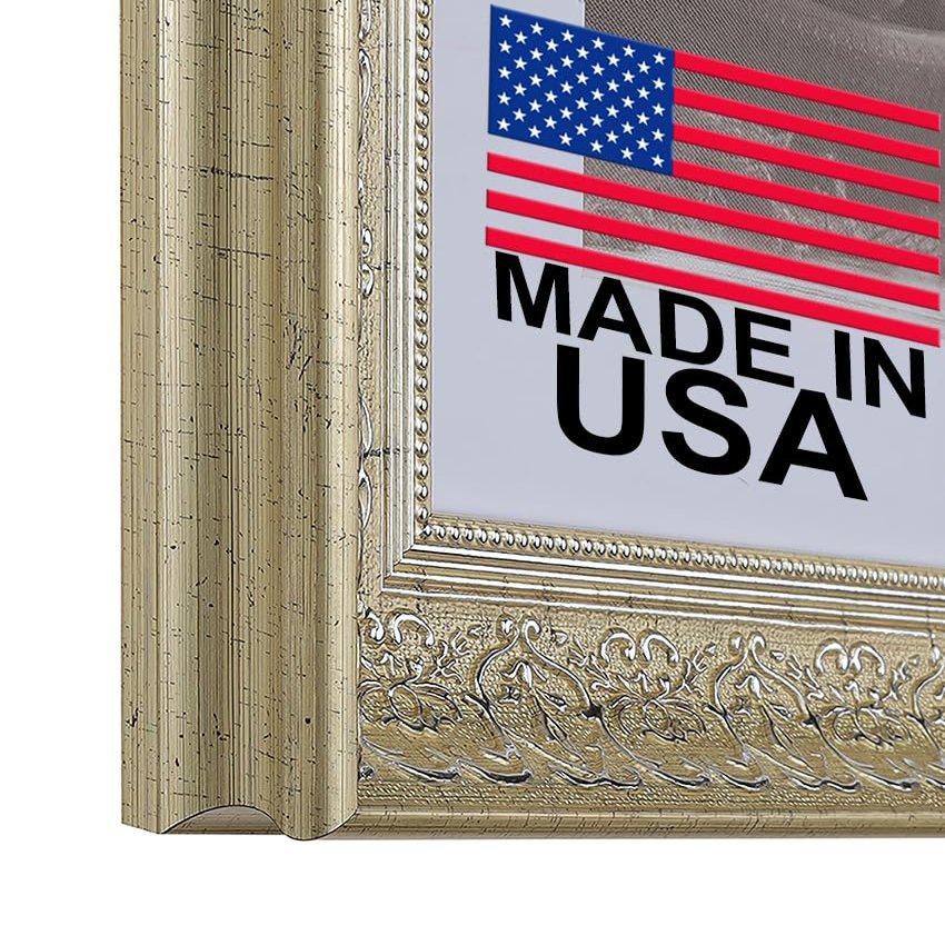 10X10 2 1/2" Polystyrene Victorian Picture Frame 1556 Series Antique Silver by WholesaleArtsFrames-com Made In USA