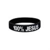 B3 U ATHLETICS 100% Jesus Sports Silicone Wristband Soccer Ftbol Football Motivational Fitness Stretch Black White Glow in Dark Unisex Adults Teens 1 3 5 10 15 Pack (1 Black Wristband) view 1