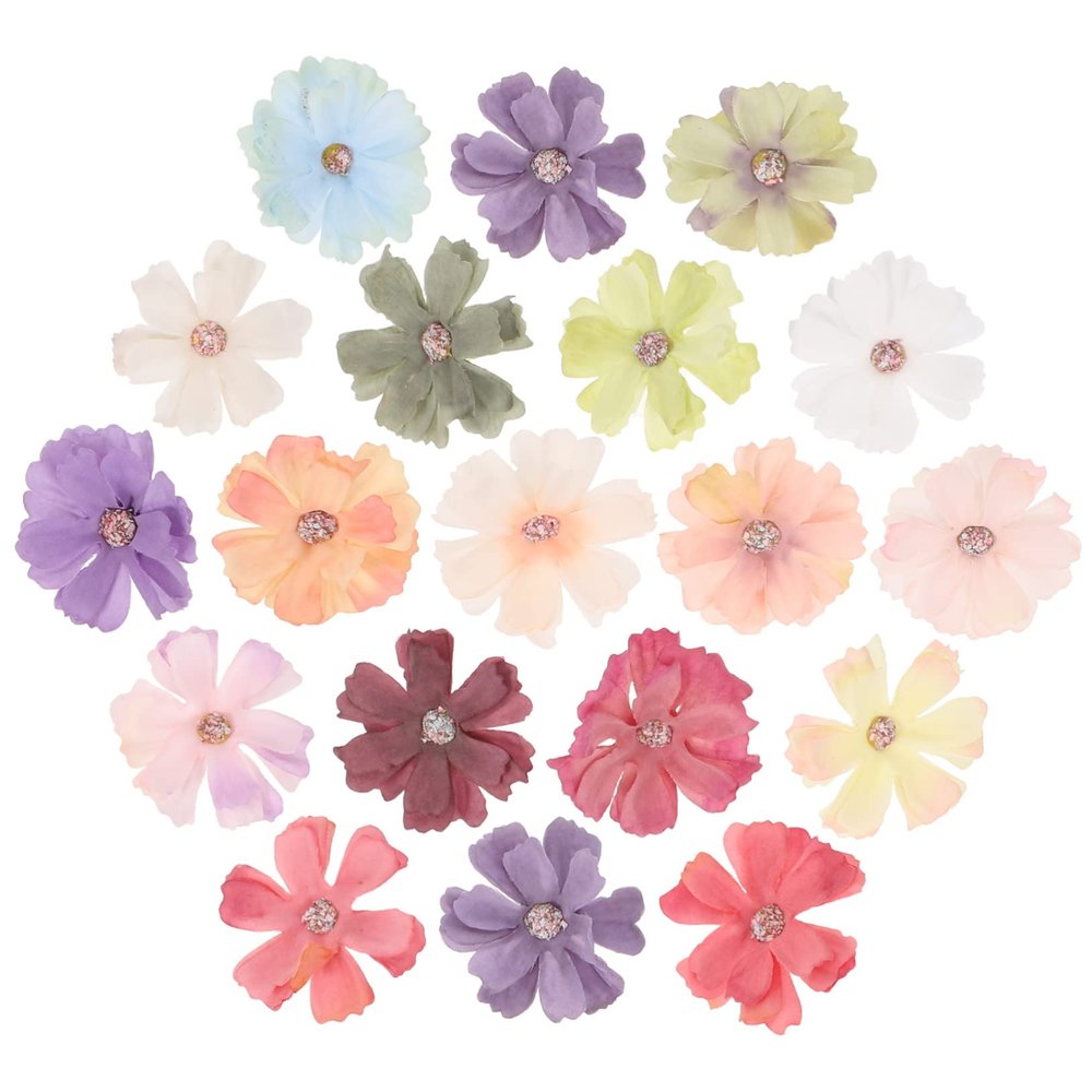 STOBOK 50pcs Mini Artificial Flower for Crafts Wedding Decorations and Hair Accessories Soft Floral Buds for Scrapbooking Greeting Cards and Home Decor Colors Random