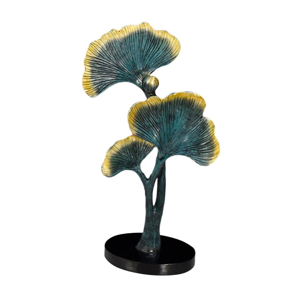 Cabilock Ginkgo Leaf Resin Ornament for Home Decor Elegant Desktop Decoration for Living Room Office and Entryway Compact Beautiful Appearance Safe Material