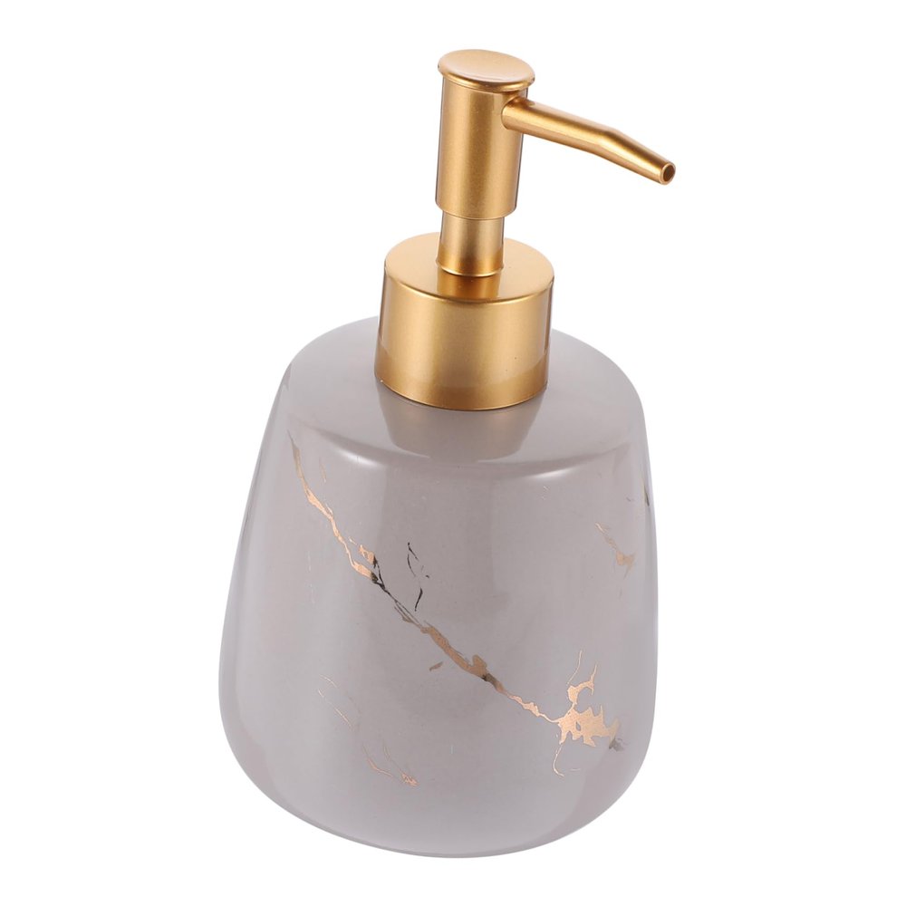 Cabilock Shampoo and Shower Gel Marble Pump Bottle Elegant Bathroom Dispenser for Home Use Refillable Liquid Soap Container Marble Finish