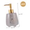 Cabilock Shampoo and Shower Gel Marble Pump Bottle Elegant Bathroom Dispenser for Home Use Refillable Liquid Soap Container Marble Finish view 2