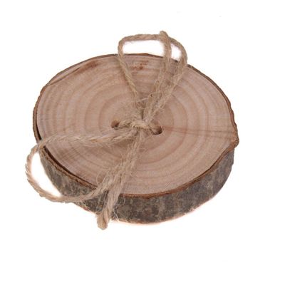 Zerodeko Rustic Shabby Chic Round Wood Ring Pillow with Jute Rope