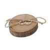 Zerodeko Rustic Shabby Chic Round Wood Ring Pillow with Jute Rope view 4