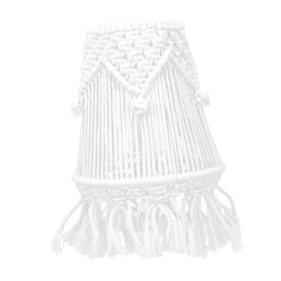 Yardenfun Macrame Lamp Shade Cotton Rope Woven Lamp Shade for Ceiling for Living Room Decor