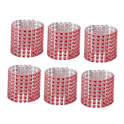 ABOOFAN Elegant Crown Napkin Rings 30pcs Beaded Napkin Bands Decorative Holder for Wedding Decor