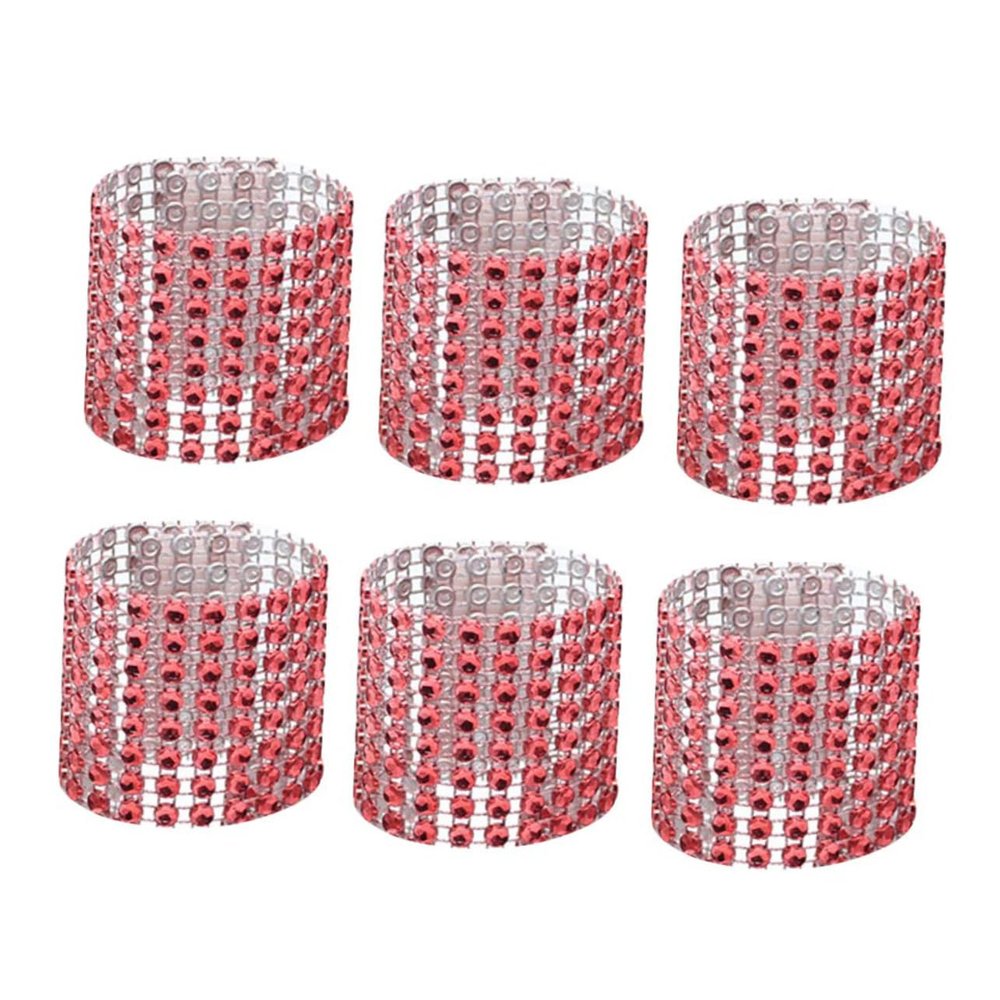 ABOOFAN Elegant Crown Napkin Rings 30pcs Beaded Napkin Bands Decorative Holder for Wedding Decor