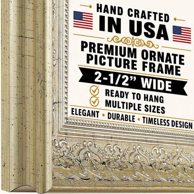 12X18 2 1/2" Polystyrene Victorian Picture Frame 1556 Series Antique Silver by WholesaleArtsFrames-com Made In USA