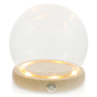 PRETYZOOM 1set Preserved Flower Glass Dome Display Glowing Base Romantic Decorative for Home Wedding Valentine Day Glass Cover Stand
