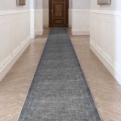 Well Woven Custom Size Hallway Stair Runner - Choose Length - Juliette Flatweave No-Pile Oriental Blue (31 in x 21 ft) Long Rug