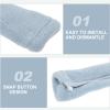Ciieeo 2pcs Memory Pad Toilet Seat Cover Raised Handles Soft Warm Easy Install Bathroom Decor Slip Raised Seat Handles for Winter view 2