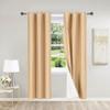 1 Piece Lined Faux Silk 100% Blackout Window Panel Curtain Thermal Silver Grommets Living/Room Bedroom/Home Decor 35" Width x 95" Length Noa (Gold) view 2