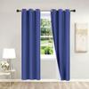 1 Piece Lined Faux Silk 100% Blackout Window Panel Curtain Thermal Silver Grommets Living/Room Bedroom/Home Decor 35" Width x 95" Length Noa (Royal Blue) view 2