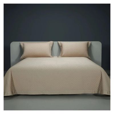 Zixmix 1200TC Cotton King Bedspread White/Grey Plain Premium Cotton Diamond Quilted Bedspread Size (96 x 106in) Pillowcases (19X30in),Bedding