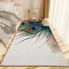 Area Rug for Living Room Peacock Feather Carpets, 3 x 5 ft Washable Rugs, White Print Low-Pile Non-Slip Rugs for Office Kitchen Entryway Decorative Carpets view 3