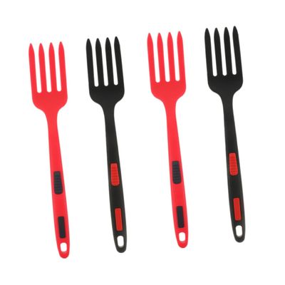 OUNONA 4pcs Sturdy Kitchen Fork Silicone Forks Smooth Surface Ergonomic Design for Dinner Salad