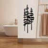 Metal Pine Tree Wall Art, Pine Tree Metal Decor Art, Metal Tree Wall Decor, Extra Large Tree Decor, Forest Metal Wall Art, Farmhouse Decor, Metal Wall Art for Living Room, Nature Lover Gift (35 x 13 inch | 90 x 34 cm, Black) view 1