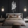 Metal Pine Tree Wall Art, Pine Tree Metal Decor Art, Metal Tree Wall Decor, Extra Large Tree Decor, Forest Metal Wall Art, Farmhouse Decor, Metal Wall Art for Living Room, Nature Lover Gift (35 x 13 inch | 90 x 34 cm, Black) view 2