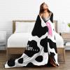 Black White Milk Cow Blanket,Flannel Ultra-Soft Seasons Blanket Lightweight Sofa Veil Blanket Air Conditioning Blanket view 3
