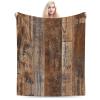 Brown Wooden Blanket,Flannel Ultra-Soft Seasons Blanket Lightweight Sofa Veil Blanket Air Conditioning Blanket view 4