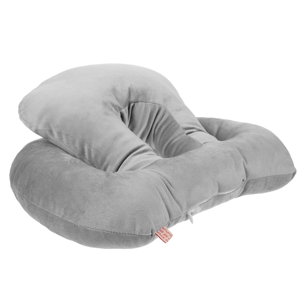 Amosfun Portable Ergonomic Nap Pillow for Desk Office School Comfortable Face Down Support Cushion Multi-Functional Plush Stuffed Design Gray for Relaxation and Travel