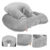 Amosfun Portable Ergonomic Nap Pillow for Desk Office School Comfortable Face Down Support Cushion Multi-Functional Plush Stuffed Design Gray for Relaxation and Travel view 2