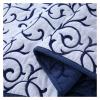 Zixmix Reversible 100% Cotton Quilted 3-Piece Beige/Blue Chic Embroidery Elegant Quilt Set with Pillow Shams Soft Bedspread&Coverlet,Bedding view 3