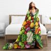 AMAZWI Fresh Fruits and Vegetables Blanket,Flannel Ultra-Soft Seasons Blanket Lightweight Sofa Veil Blanket Air Conditioning Blanket, RFXA1 view 3