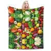 AMAZWI Fresh Fruits and Vegetables Blanket,Flannel Ultra-Soft Seasons Blanket Lightweight Sofa Veil Blanket Air Conditioning Blanket, RFXA1 view 4