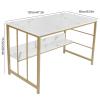 GUERNSEY Computer Desk Modern Computer Laptop Desk Marble Writing Desk Simple and Stylish Home Computer Study Table with Storage Rack Home Office Desks view 2