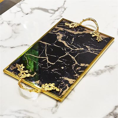 Home Nordic Creative Tray Bathroom Square Marble Storage Coffee Tray Decoration Decoration Accessories Shelf (Color : Style B) (Style C)