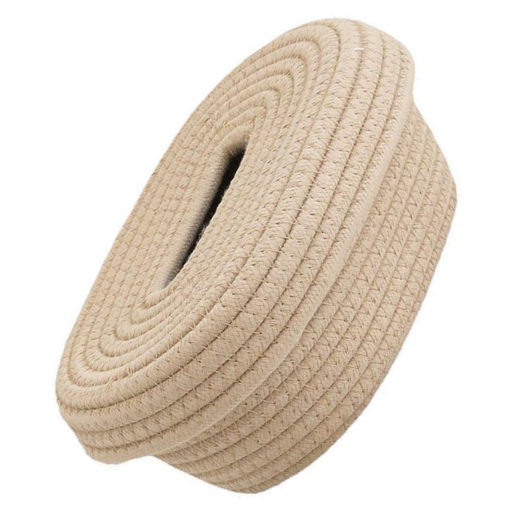 Amosfun Cotton Woven Tissue Box Holder for Desktop Decoration Compact Napkin Organizer for Home Office Bathroom Creative Handmade Washable Tissue Container Yellow