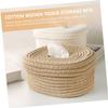 Amosfun Cotton Woven Tissue Box Holder for Desktop Decoration Compact Napkin Organizer for Home Office Bathroom Creative Handmade Washable Tissue Container Yellow view 2
