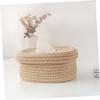 Amosfun Cotton Woven Tissue Box Holder for Desktop Decoration Compact Napkin Organizer for Home Office Bathroom Creative Handmade Washable Tissue Container Yellow view 4