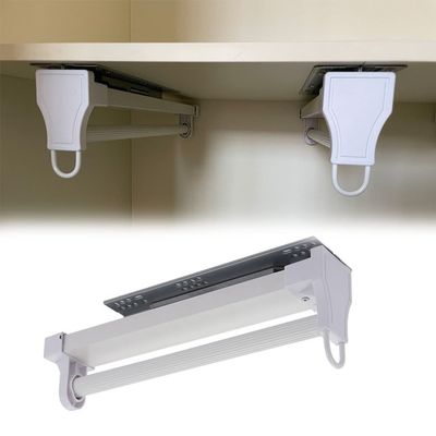 UUNVTOSU Heavy Duty Extendable Clothes Rod Pull-Out Wardrobe Rail Retractable Closet Rod 26.5cm 31.5cm 36.5cm 41.5cm 46.5cm 51.5cm Clothing Bracket Storage For Pants And Coat,Load-Bearing 30kg Racks (